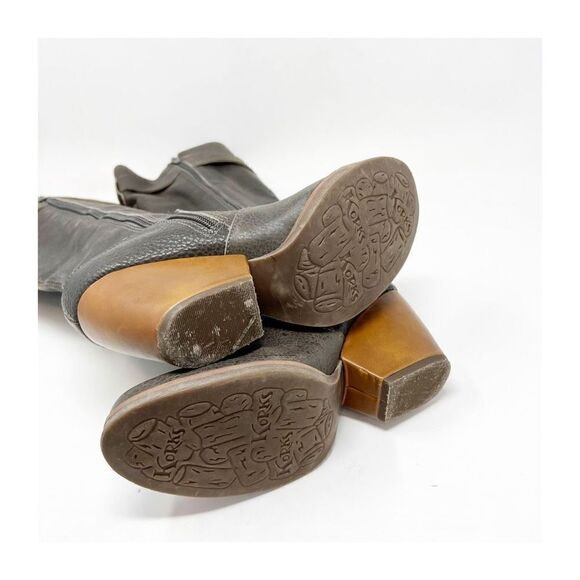 Korks Women's Riding Equestrian Long Peebled Black Buckle Boots Size 7 1/2M - Picture 5 of 9